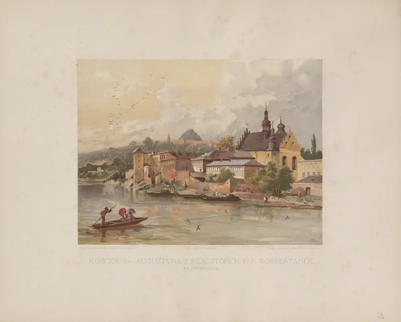 Sankt Augustins kyrka med norbertinklostret i Zwierzyniec av Juliusz Kossak