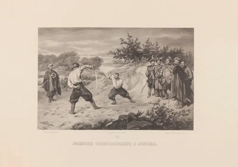 Wołodyjowski fights Bohun av Juliusz Kossak