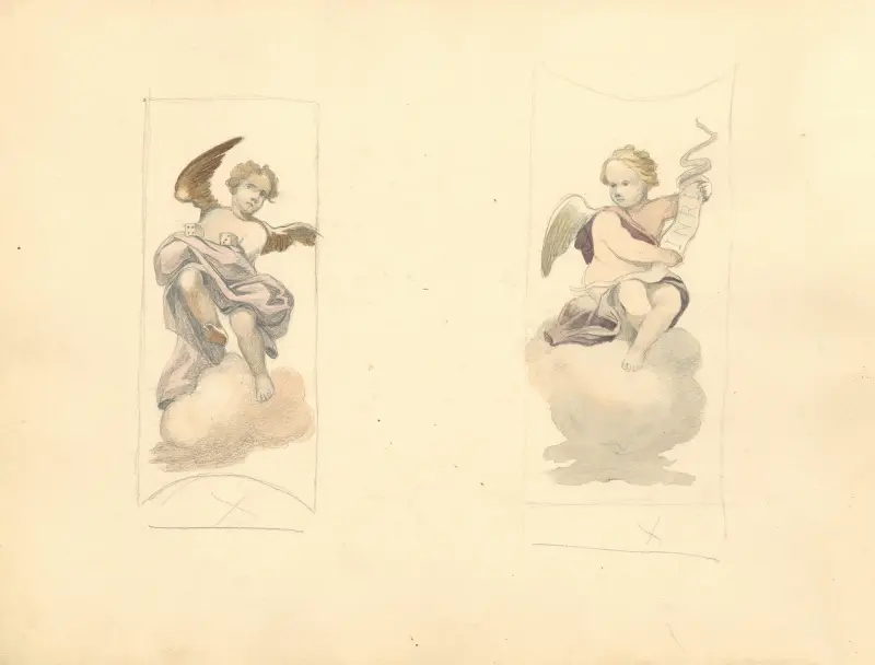 Två putti som håller Kristi lidandes emblem, 1912 – nr 2 av Juliusz Makarewicz
