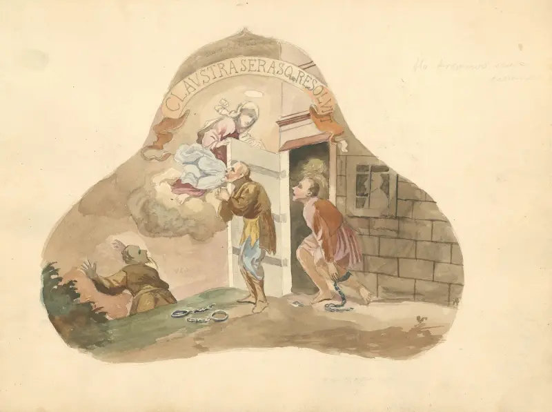 Två putti som håller Kristi lidandes emblem, 1912 – nr 1 av Juliusz Makarewicz