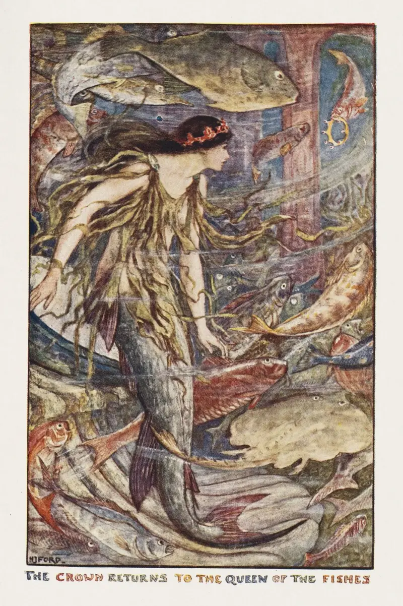 Die Krone kehrt zur Königin der Fische zurück von Henry Justice Ford