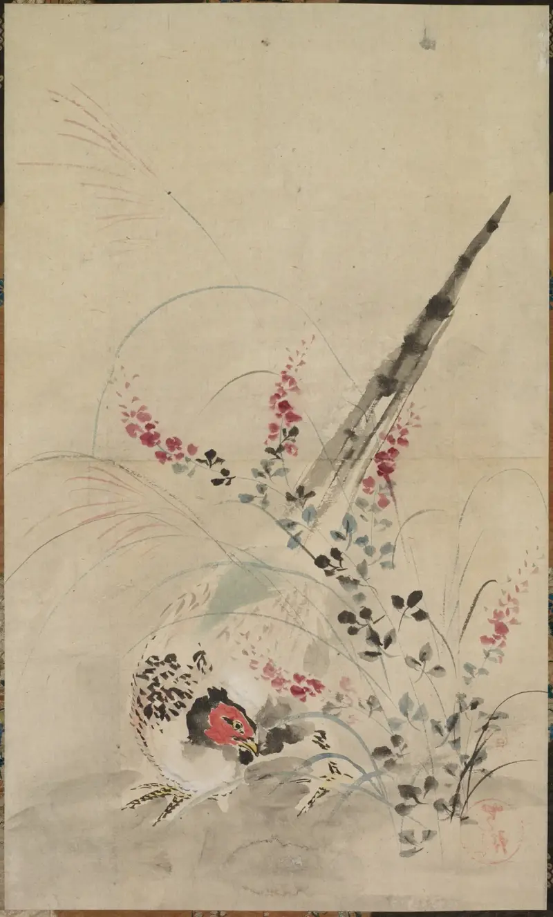 Bażant wśród traw, Ogata Kōrin