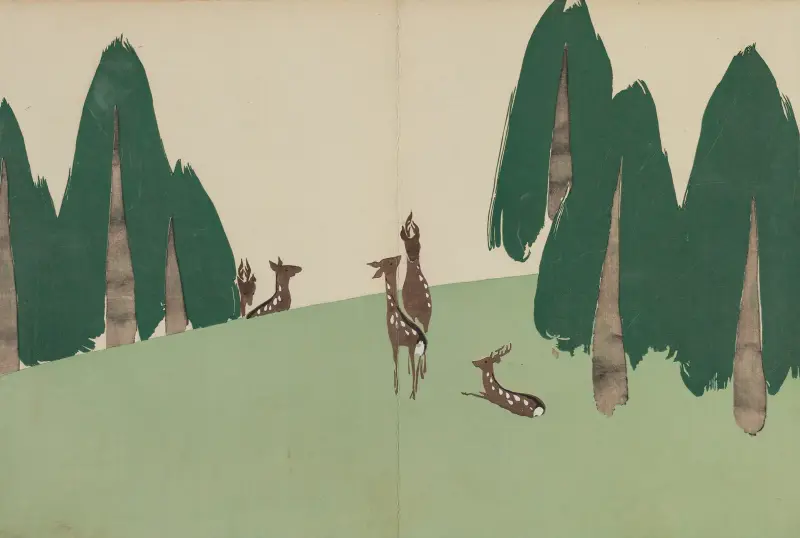 Kasuga Plain (Kasugano) av Kamisaka Sekka