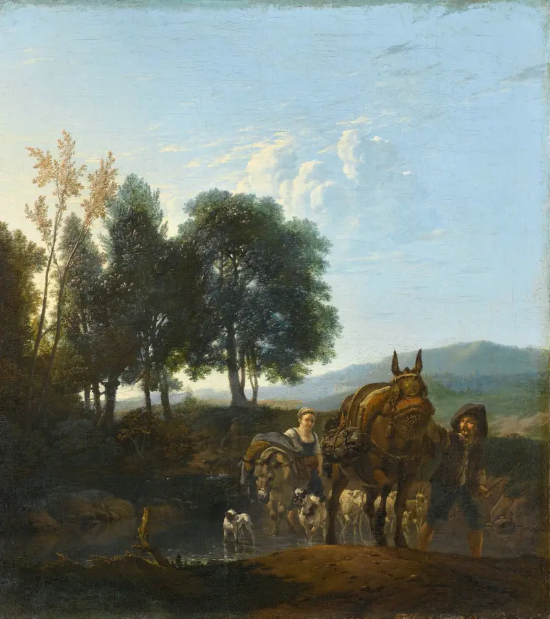 Landscape with Mule Driver av Karel Dujardin