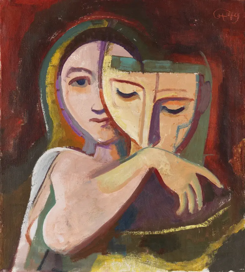 Mädchen mit Maske von Karl Hofer