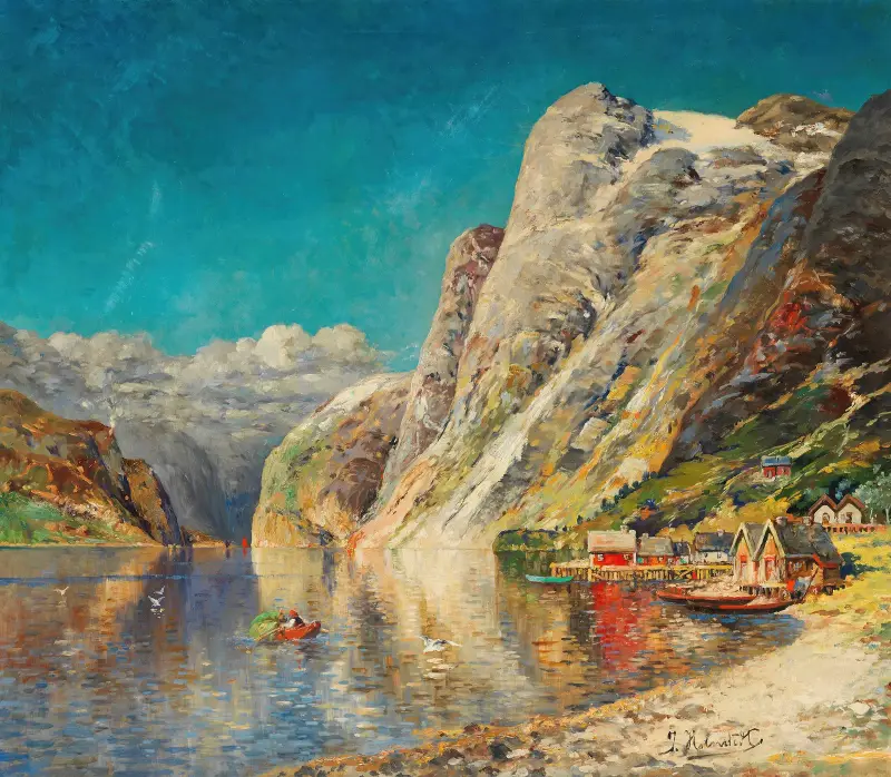 Sommar vid norsk fjord av Karl Kaufmann
