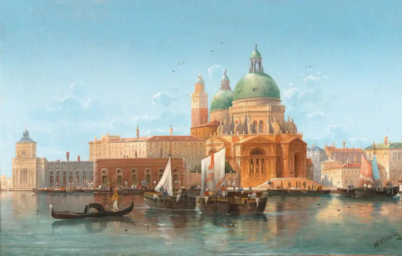 Venedig, vy mot Punta della Dogana av Karl Kaufmann