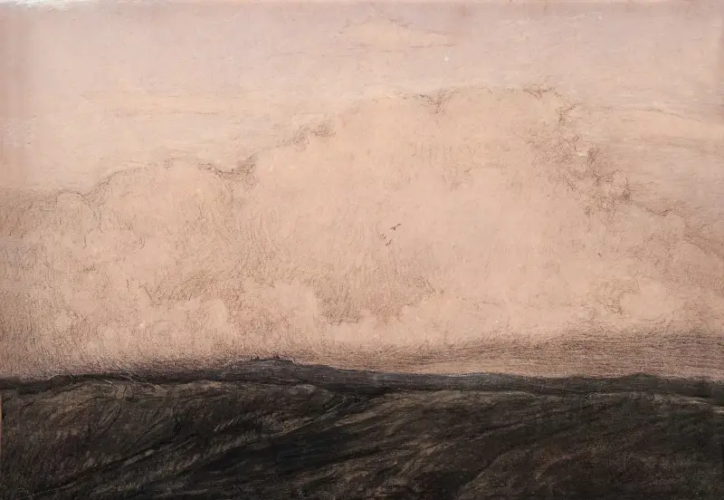 Molntäcke över berget av Karl Nordström
