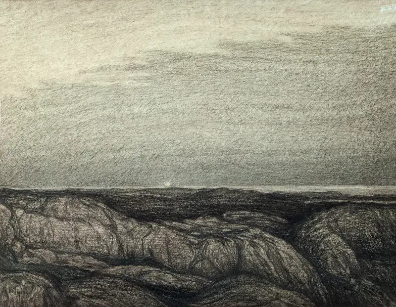 Afton vid utsiktsplatsen av Karl Nordström