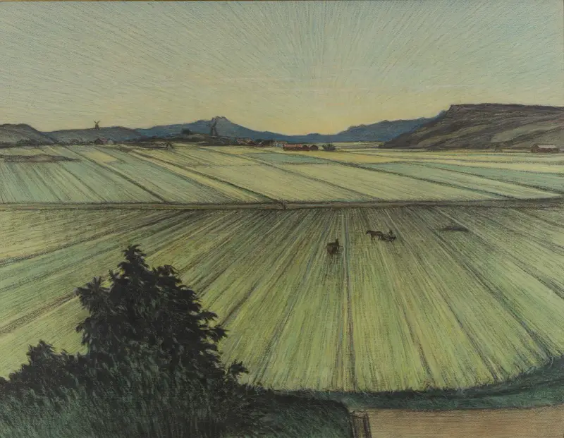 Landskap med fält av Karl Nordström