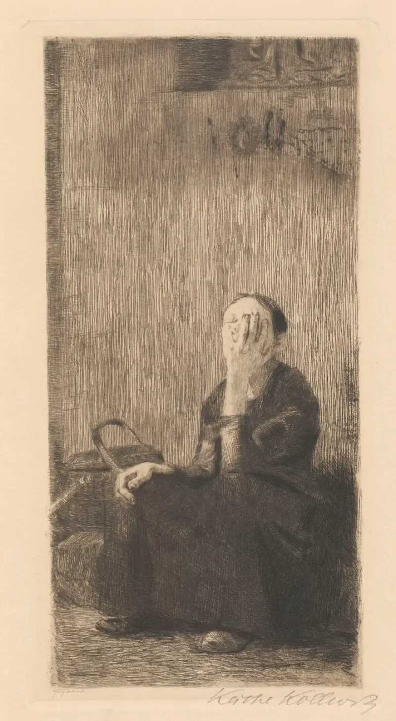 An der Kirchenmauer, 1918 av Käthe Kollwitz