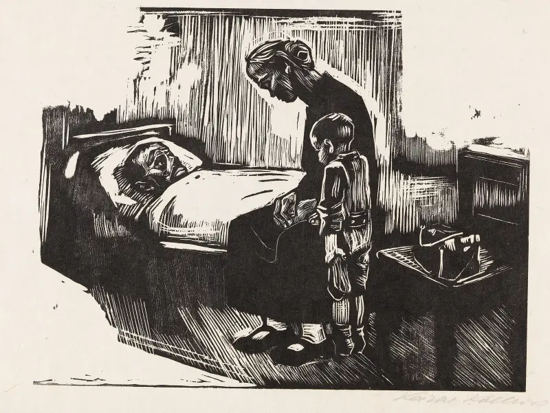 Besök på sjukhuset av Käthe Kollwitz