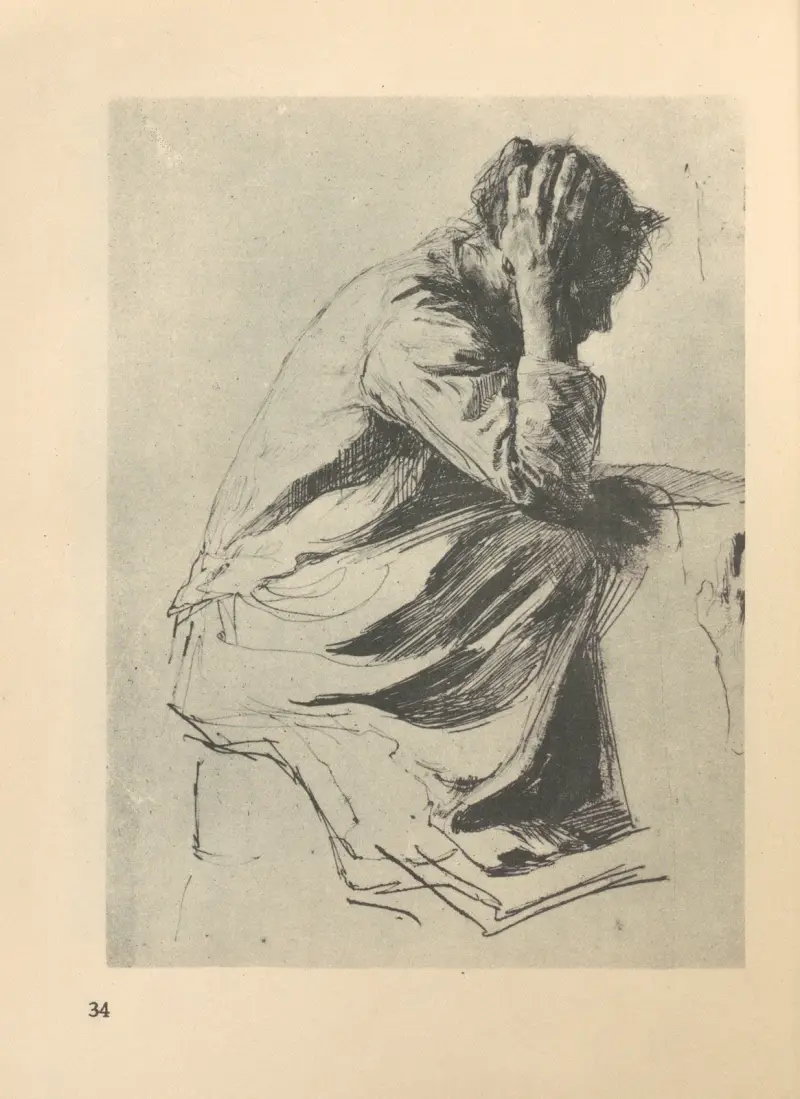 Kvinna vid vaggan, 1925 – nr 2 av Käthe Kollwitz
