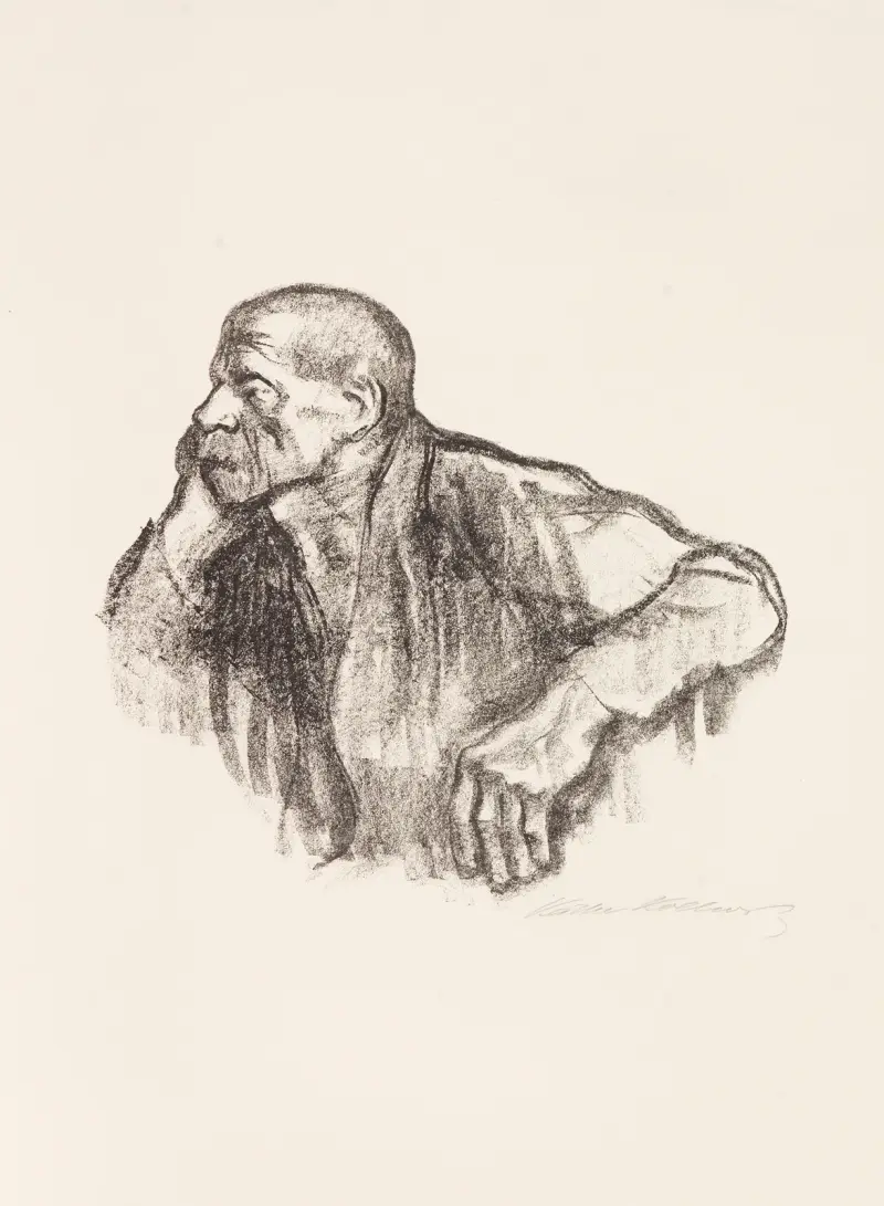 Sitzender Arbeiter av Käthe Kollwitz