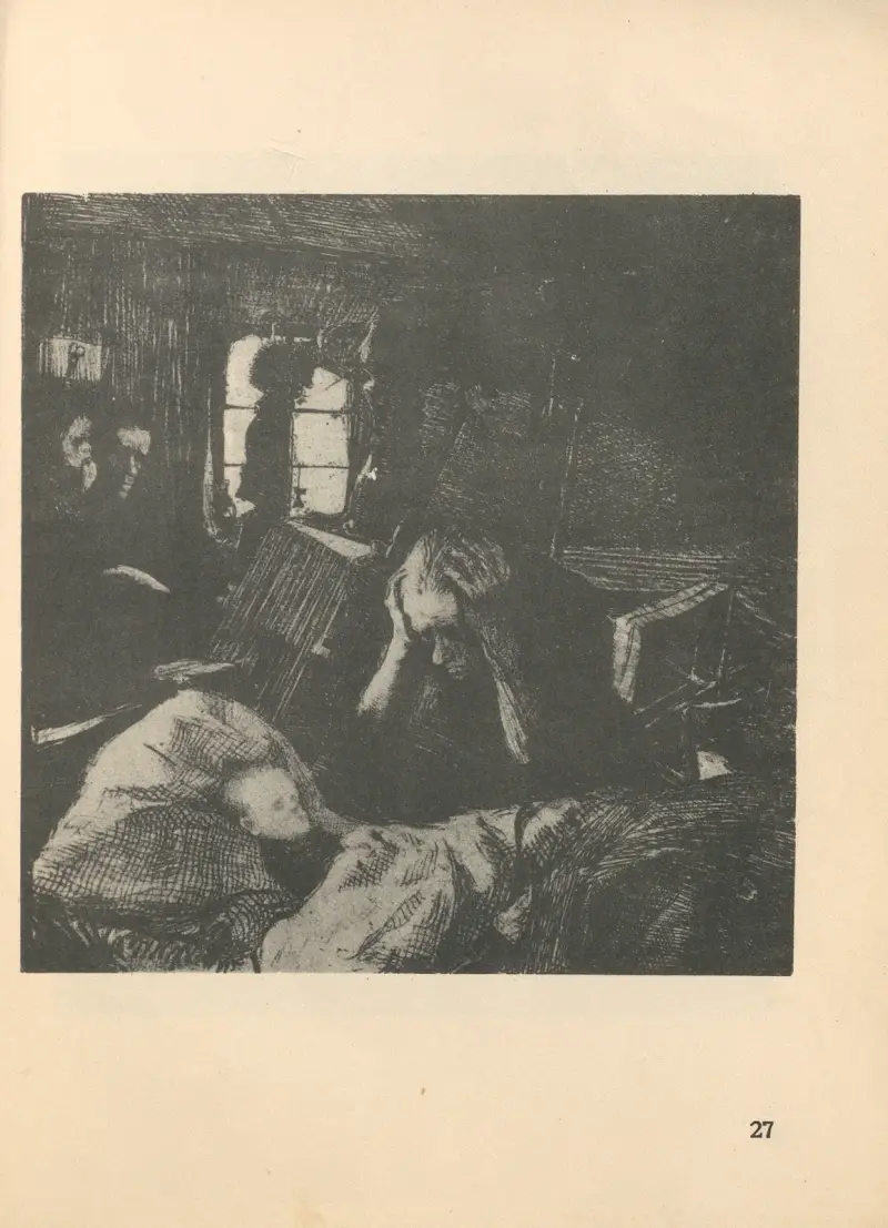 Tillhörande ”Vävarnas uppror”, 1925 – nr 10 av Käthe Kollwitz