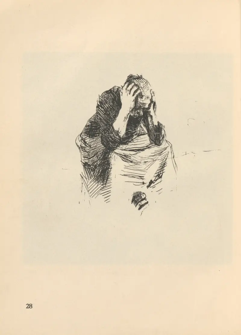 Tillhörande ”Vävarnas uppror”, 1925 – nr 12 av Käthe Kollwitz