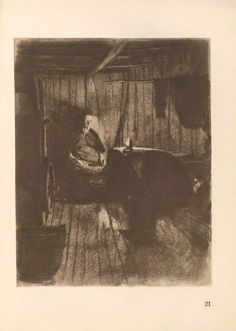 Tillhörande ”Vävarnas uppror”, 1925 – nr 5 av Käthe Kollwitz