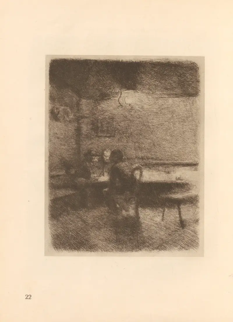 Tillhörande ”Vävarnas uppror”, 1925 – nr 6 av Käthe Kollwitz