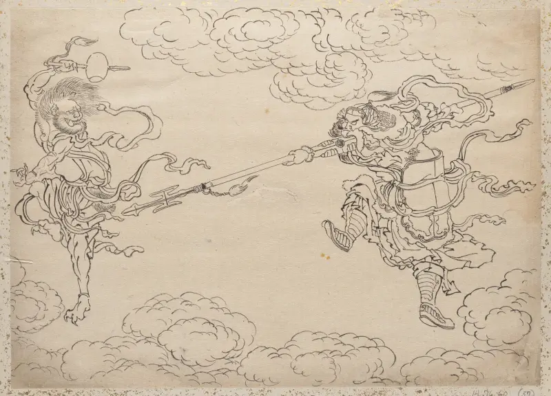 Skissalbum av Katsushika Hokusai och hans lärjungar, plansch 57 av Katsushika Hokusai