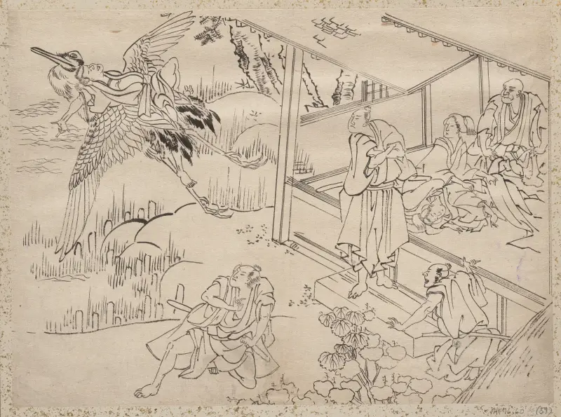 Skissalbum av Katsushika Hokusai och hans lärjungar, plansch 59 av Katsushika Hokusai