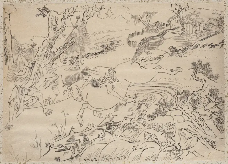 Skissalbum av Katsushika Hokusai och hans lärjungar, plansch 58 av Katsushika Hokusai
