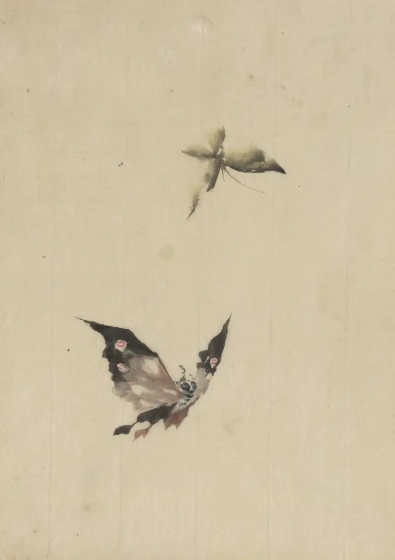 Fjäril och nattfjäril av Katsushika Hokusai