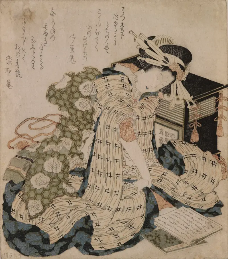 Courtesan asleep av Katsushika Hokusai