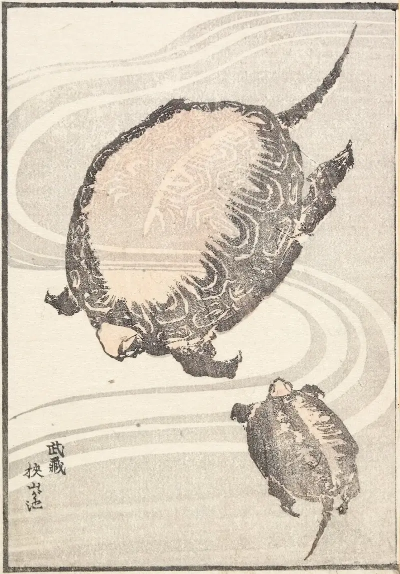 Dammen Sayama-ga-ike i Musashi-provinsen av Katsushika Hokusai