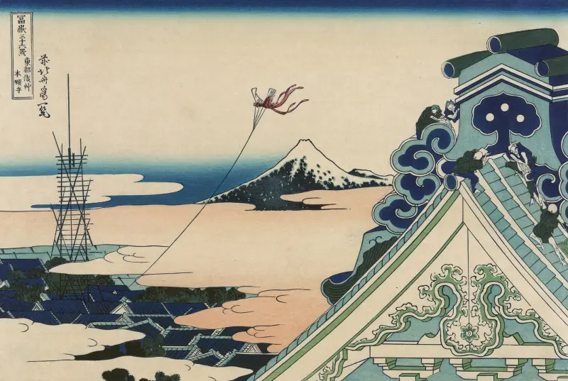 Honganji-templet i Asakusa av Katsushika Hokusai