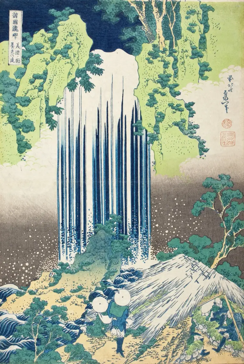 Yōrōfallet i Mino-provinsen av Katsushika Hokusai
