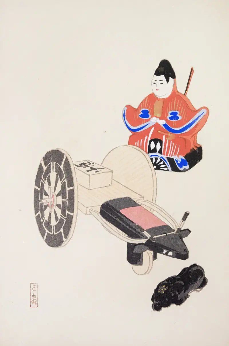 Kyosens samlade illustrationer av japanska leksaker, pl. 003 av Kawasaki Kyosen