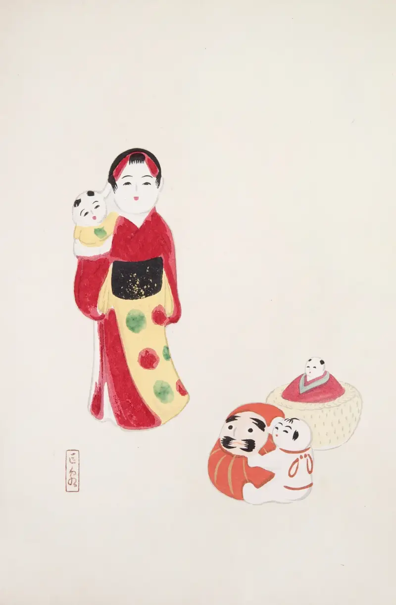 Kyosens gesammelte Illustrationen japanischer Spielzeuge, Taf. 14 von Kawasaki Kyosen