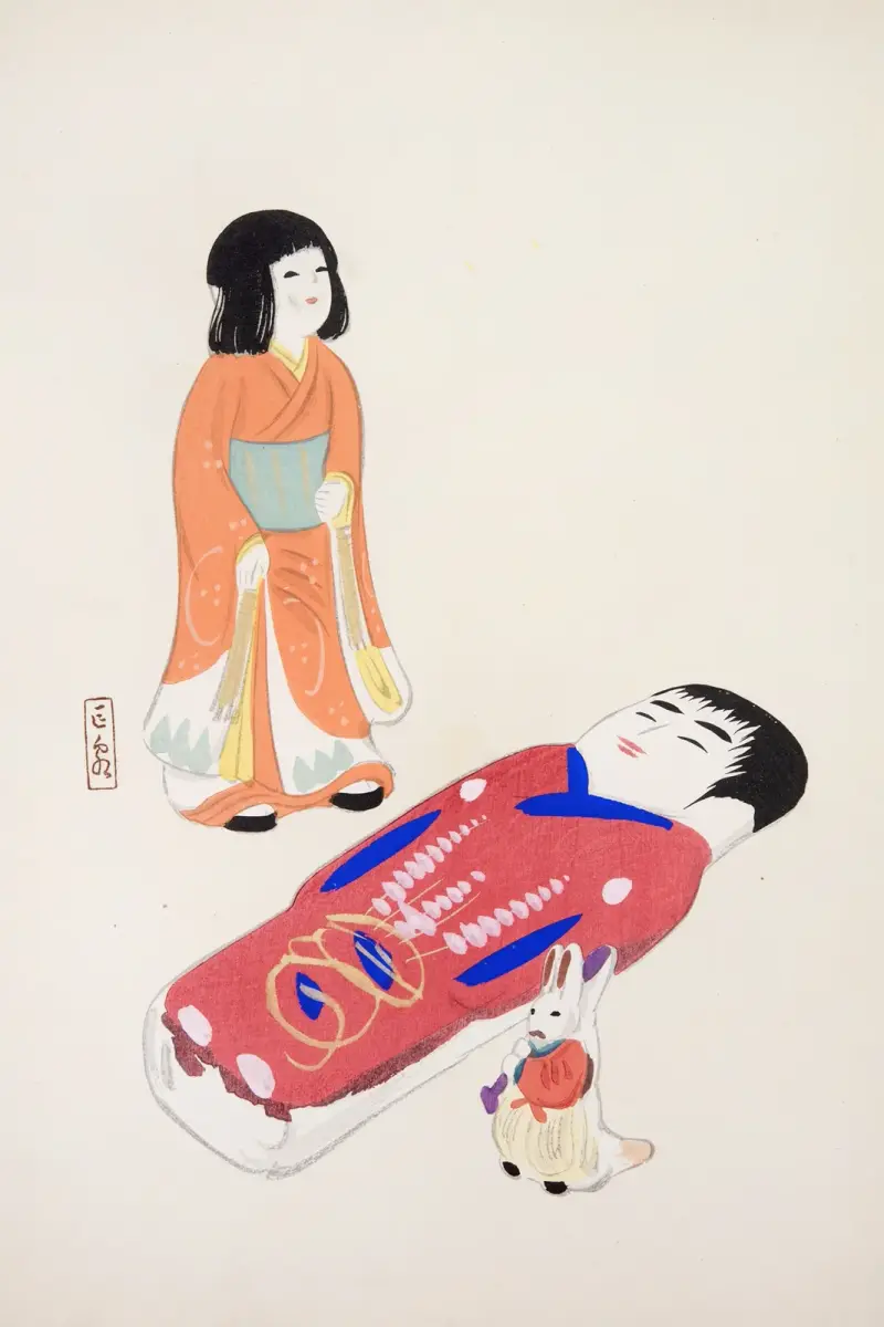 Kyosens samlade illustrationer av japanska leksaker, plansch 034 av Kawasaki Kyosen