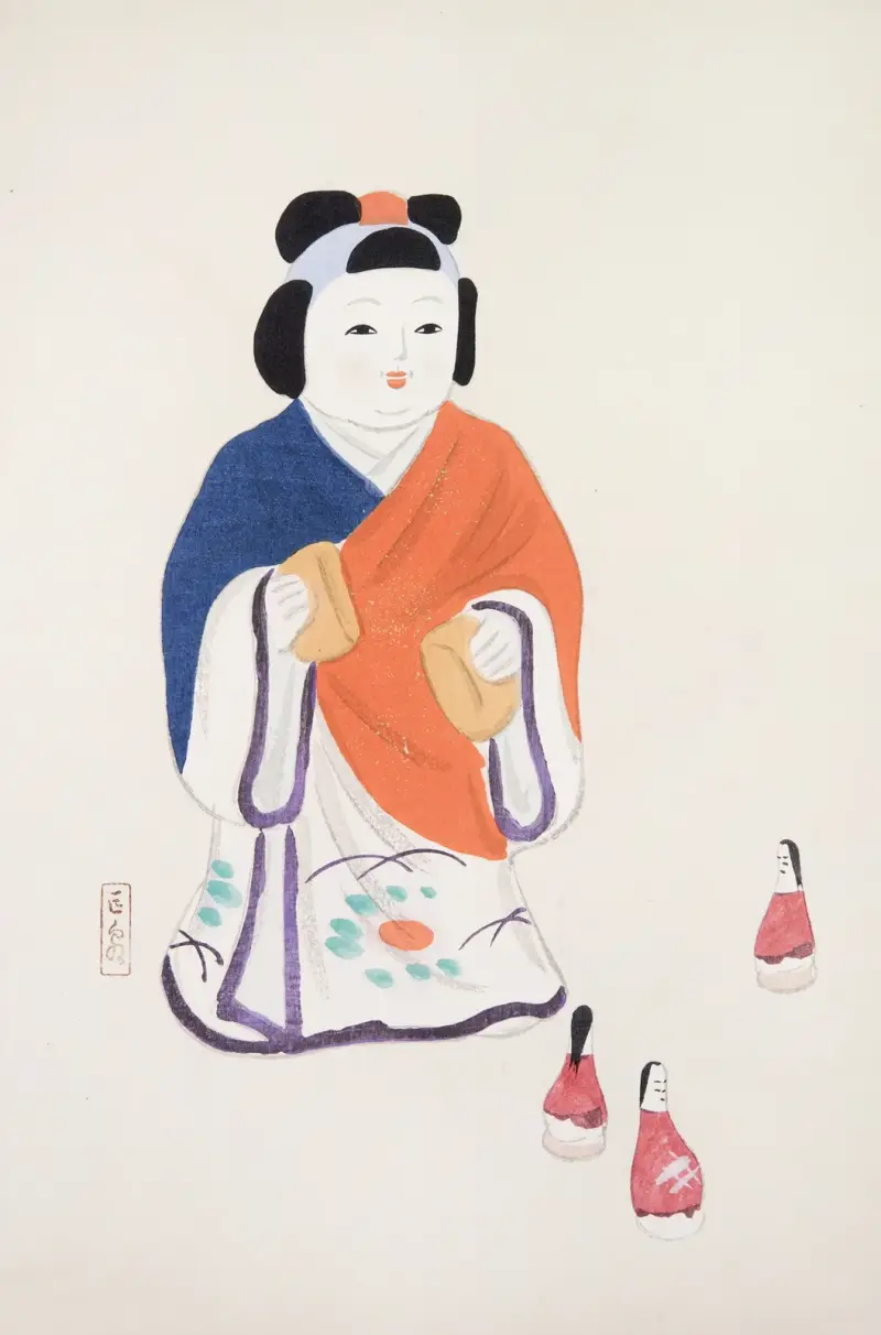 Kyosens samlade illustrationer av japanska leksaker, plansch 063 av Kawasaki Kyosen