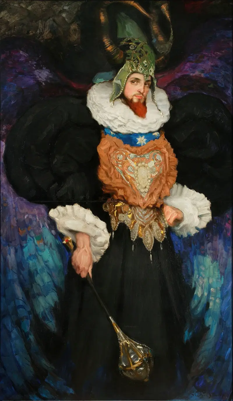 Porträtt av Bronisław Brykner i fantasifull dräkt av Kazimierz Stabrowski