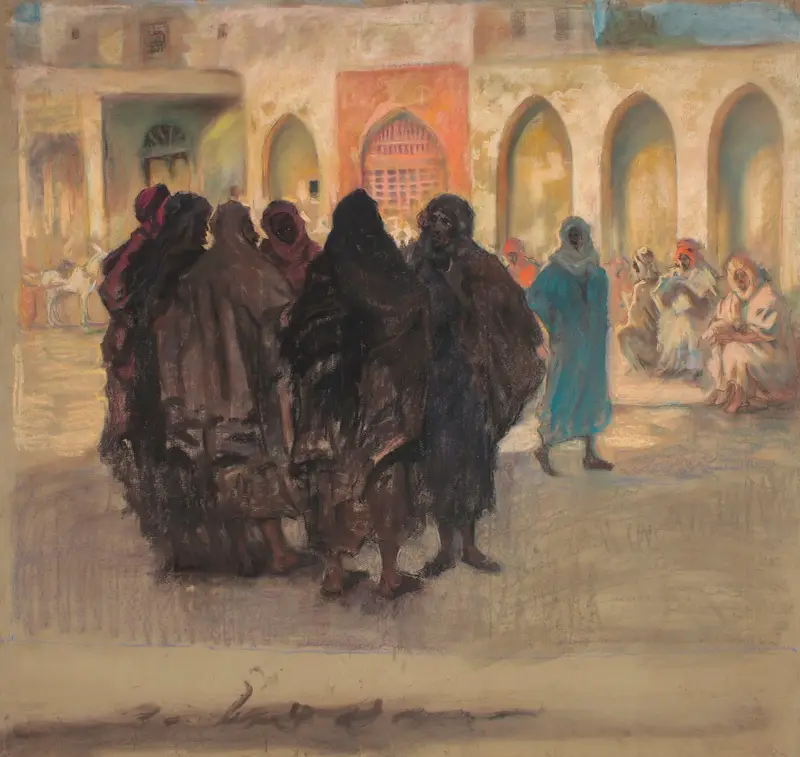 Gatuscen i Kairouan av Kazimierz Stabrowski