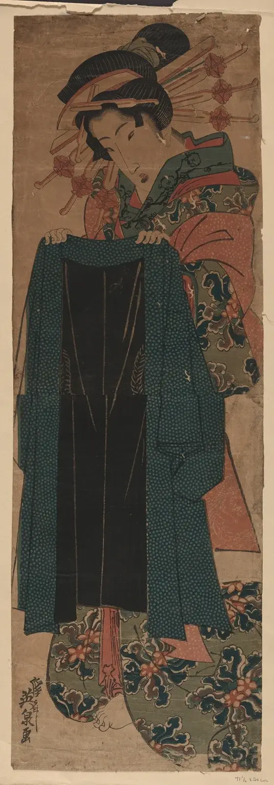 Kyaku no haori o motsu yūjo, Keisai Eisen
