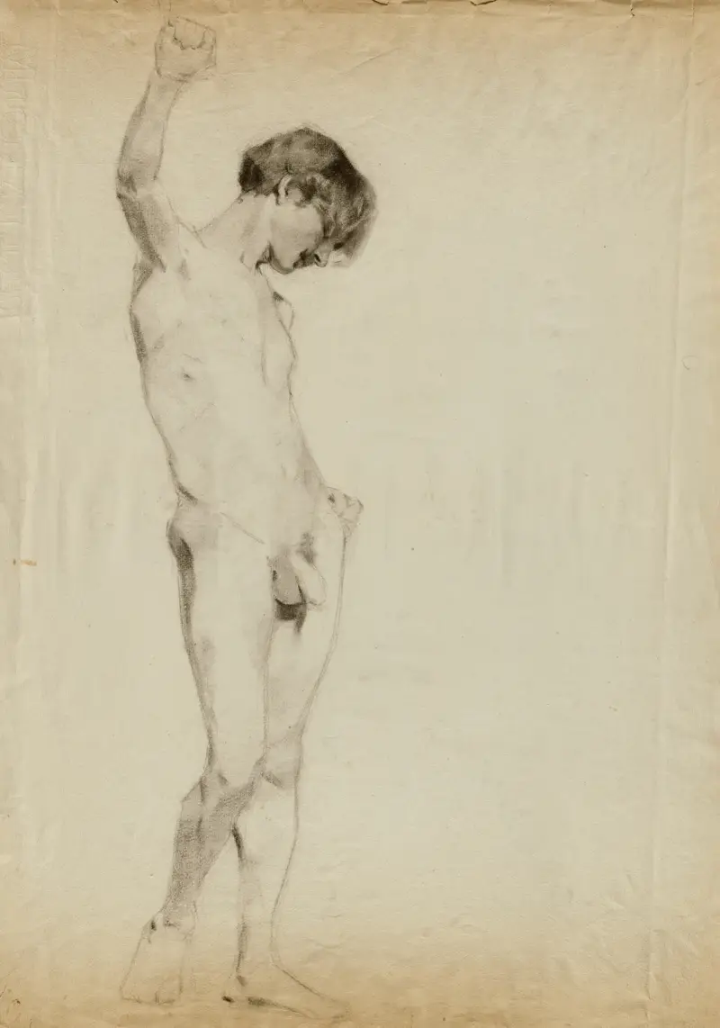 (Untitled) (Study of Standing Male Nude), 1874 – nr 1 av Kenyon Cox