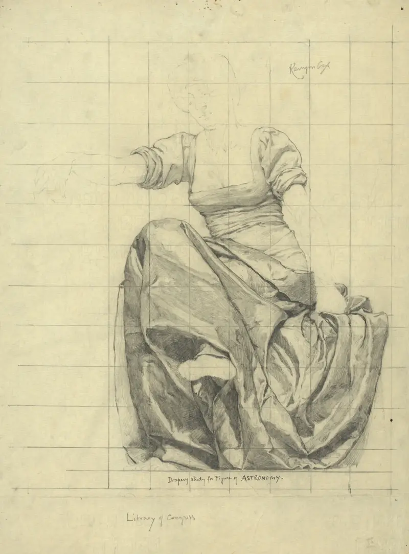 Gewandstudie für die Figur der Astronomie von Kenyon Cox