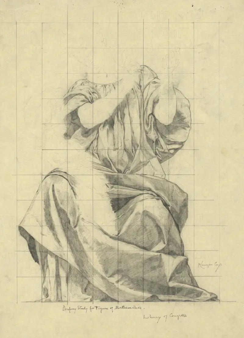Gewandstudie für die Figur der Mathematik von Kenyon Cox