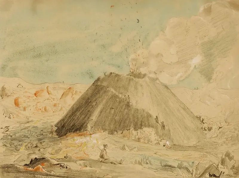 Figures Near Volcano av Miner Kilbourne Kellogg