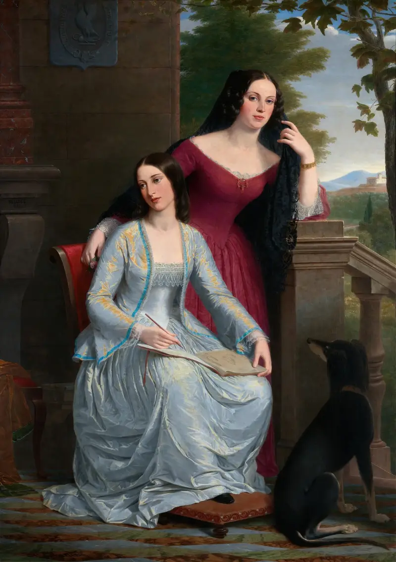 Zwei Frauen in einer italienischen Landschaft von Miner Kilbourne Kellogg