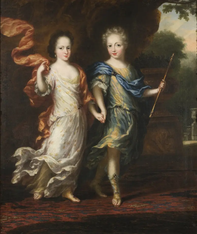 Karl XII., 1682–1718, König von Schweden und Hedvig Sofia, 1681–1708, Prinzessin von Schweden von David Klöcker Ehrenstrahl