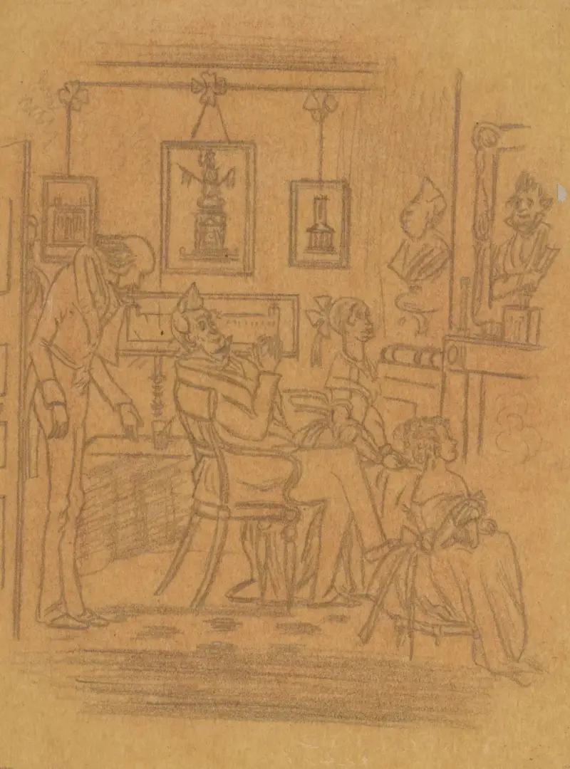 Martin Chuzzlewit; Mr Pecksniffs och hans förtjusande döttrars ödmjukhet av Hablot Knight Browne