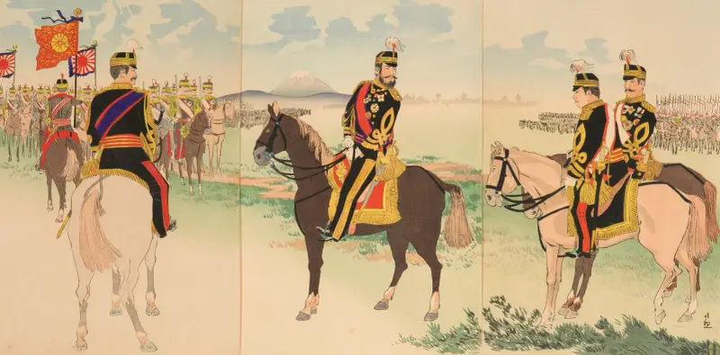 Ceremoni för arméns triumferande återkomst av Kobayashi Kiyochika