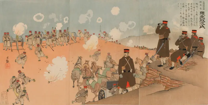 Överste Kumamoto Masaji, regementschef för kejserliga gardets artilleri av Kobayashi Kiyochika