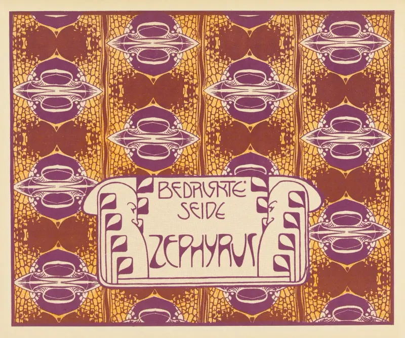 Zephyrus auf Seide gedruckt von Koloman Moser