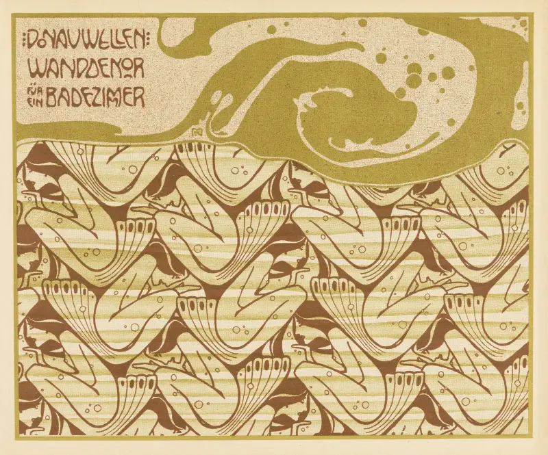 Donauwellen Wanddekor für ein Badezimmer von Koloman Moser