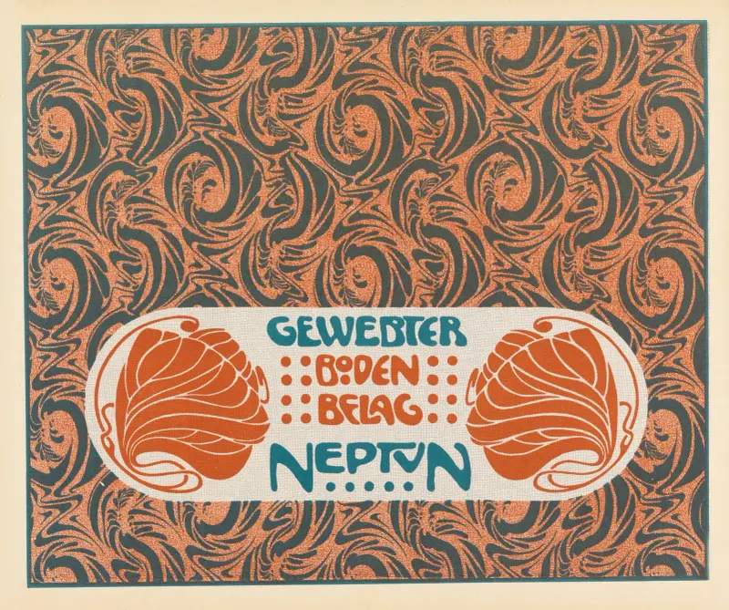 Gewebter Boden Belag Neptun (Neptune Woven Floor Covering) av Koloman Moser