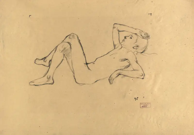 Männliche Aktstudie av Koloman Moser